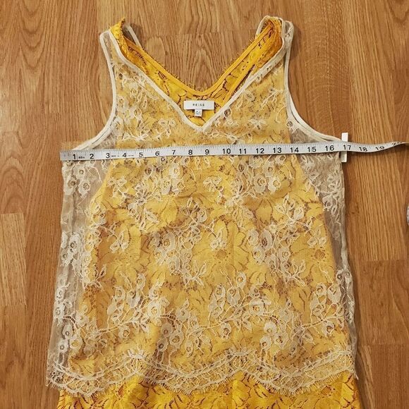 Reiss Kodi Double Layered Lace Top size 2 in Yellow - NEW - Picture 10 of 12